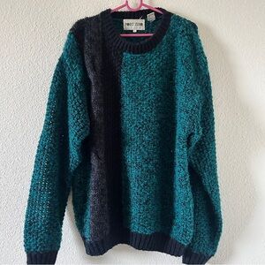 VTG Point Zero Korea 90s Retro Grandpa Fisherman Knit sweater Women’s Large
